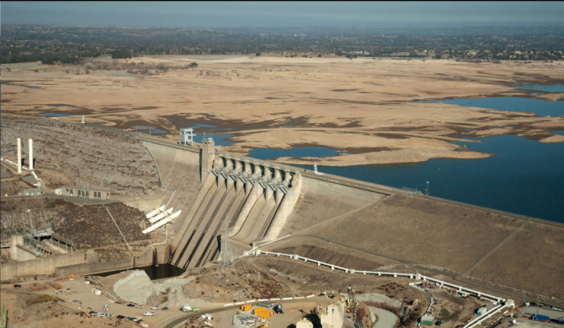 Folsom dam during drought