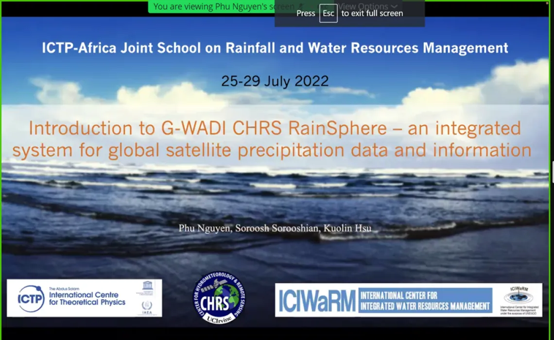 Screen Capture of RainSphere Presentation