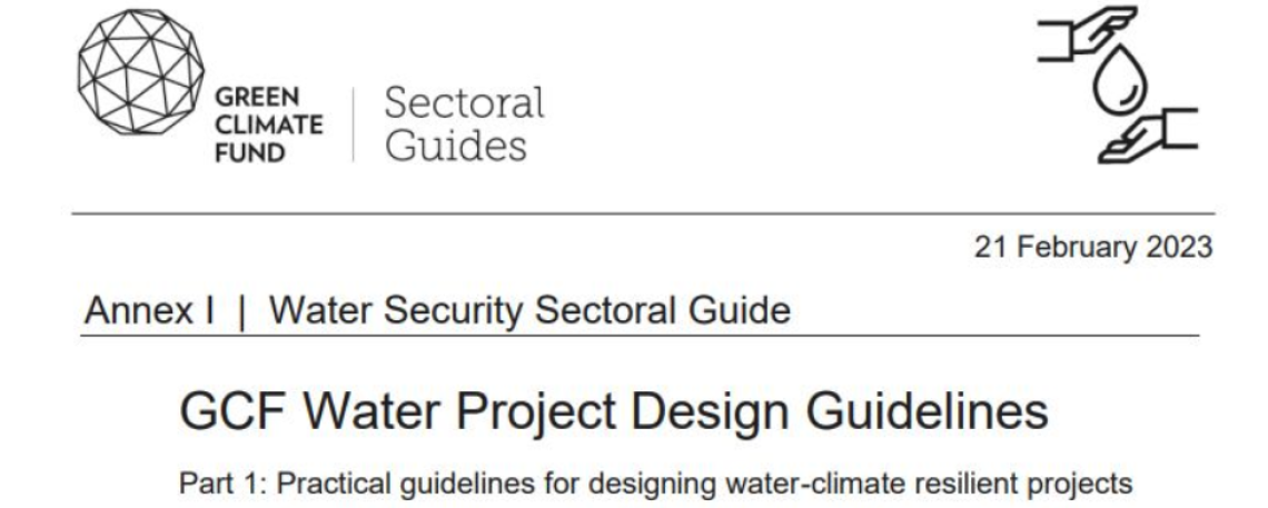 GCF Water Security Sectoral Guide